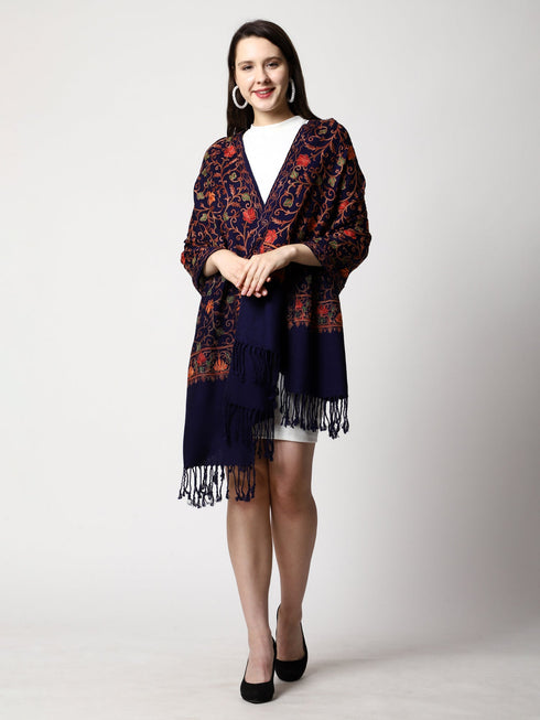 Women's Aari Embroidery Wool Stole